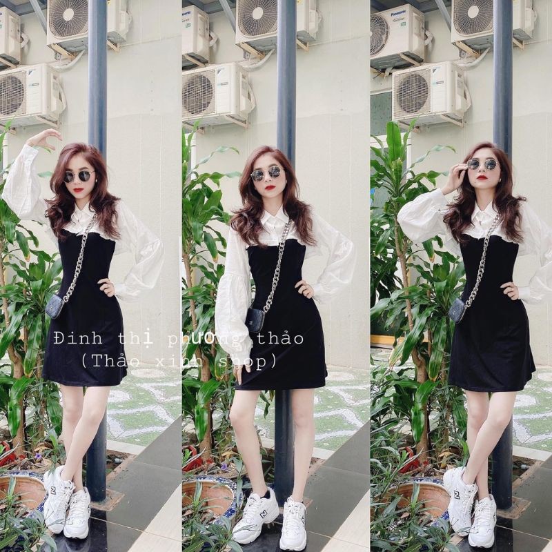 Sét áo croptop và đầm xoè xinh xắn_UN