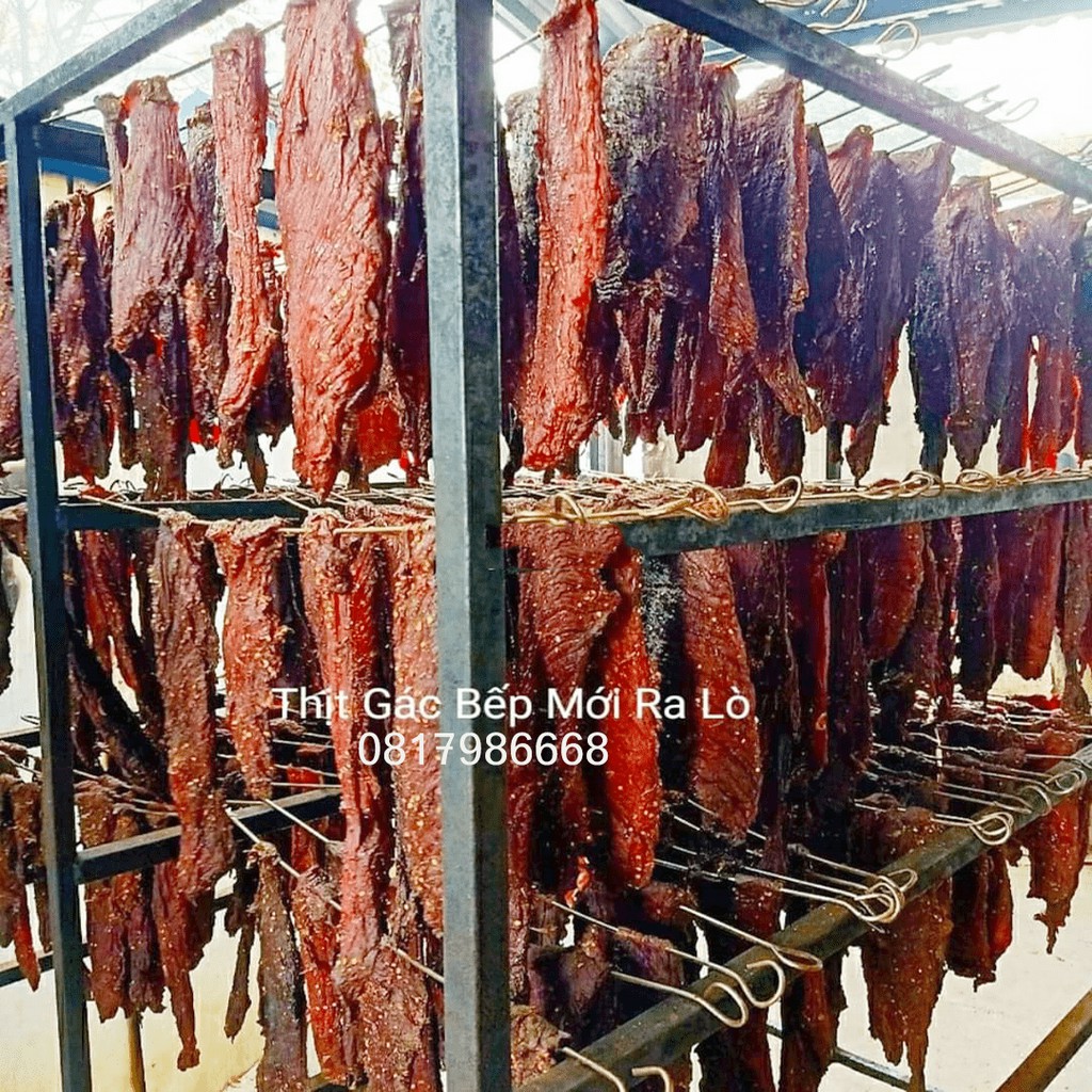 Thịt lợn gác bếp Tây Bắc (gói 200g) thịt heo khô hàng bao thơm ngon Tặng kèm chẩm chéo | BigBuy360 - bigbuy360.vn