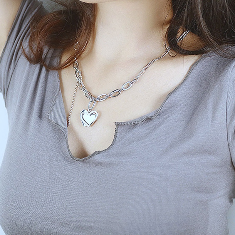 Vòng cổ Mặt Trái Tim Đính Đá Thời Trang Cho Nữ