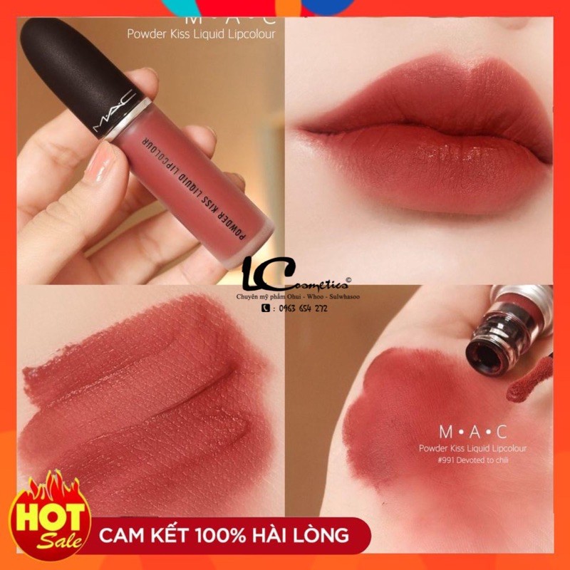 Son Kem Mac Powder Kiss Liqiud Lipcolour Debut💋CHUẨN AUTH 100%💋siêu mịn lỳ-bảng màu thời thượng-cá tính-nổi bật