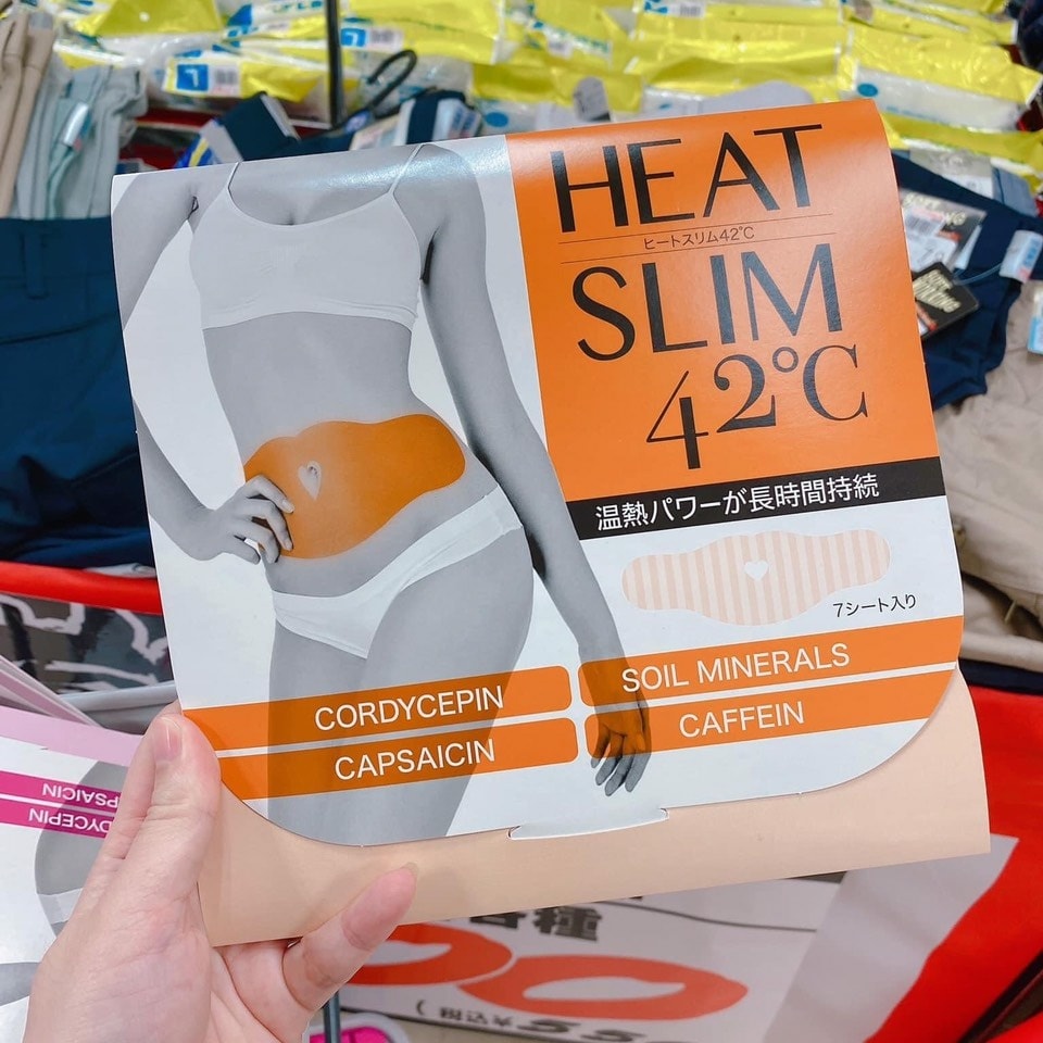 HỘP 7 MIẾNG - Miếng Dán Giảm Mỡ Bụng, Định Hình Vòng Eo Heat Slim 42 Độ C Nhật Bản