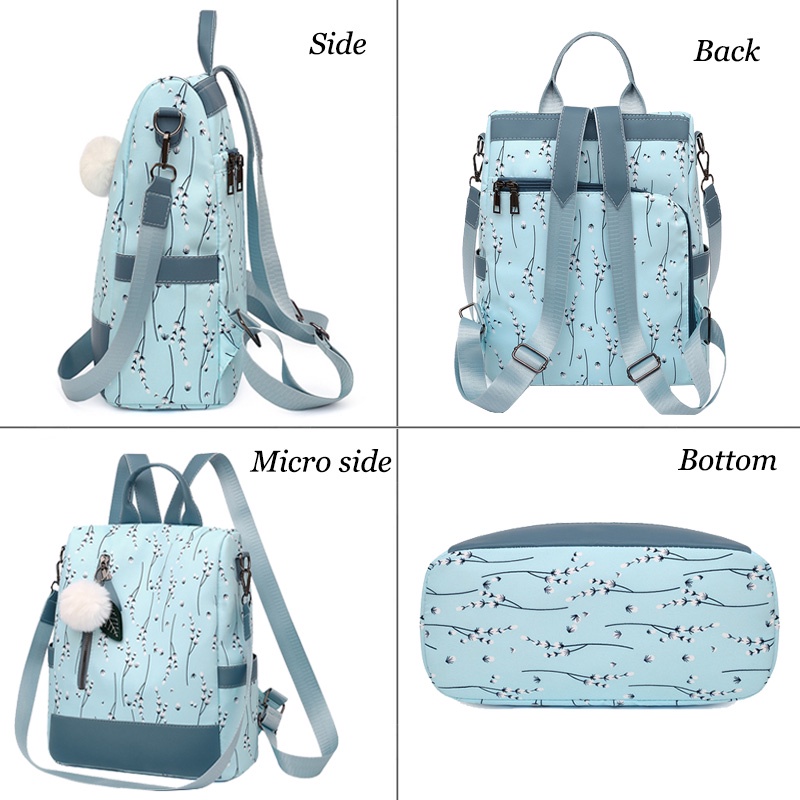 Ba Lô Vải Oxford Chống Nước Sức Chứa Lớn Thời Trang Cho Nữ