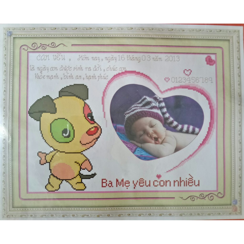Tranh thêu ghép hình con chó