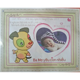 Tranh thêu ghép hình con chó