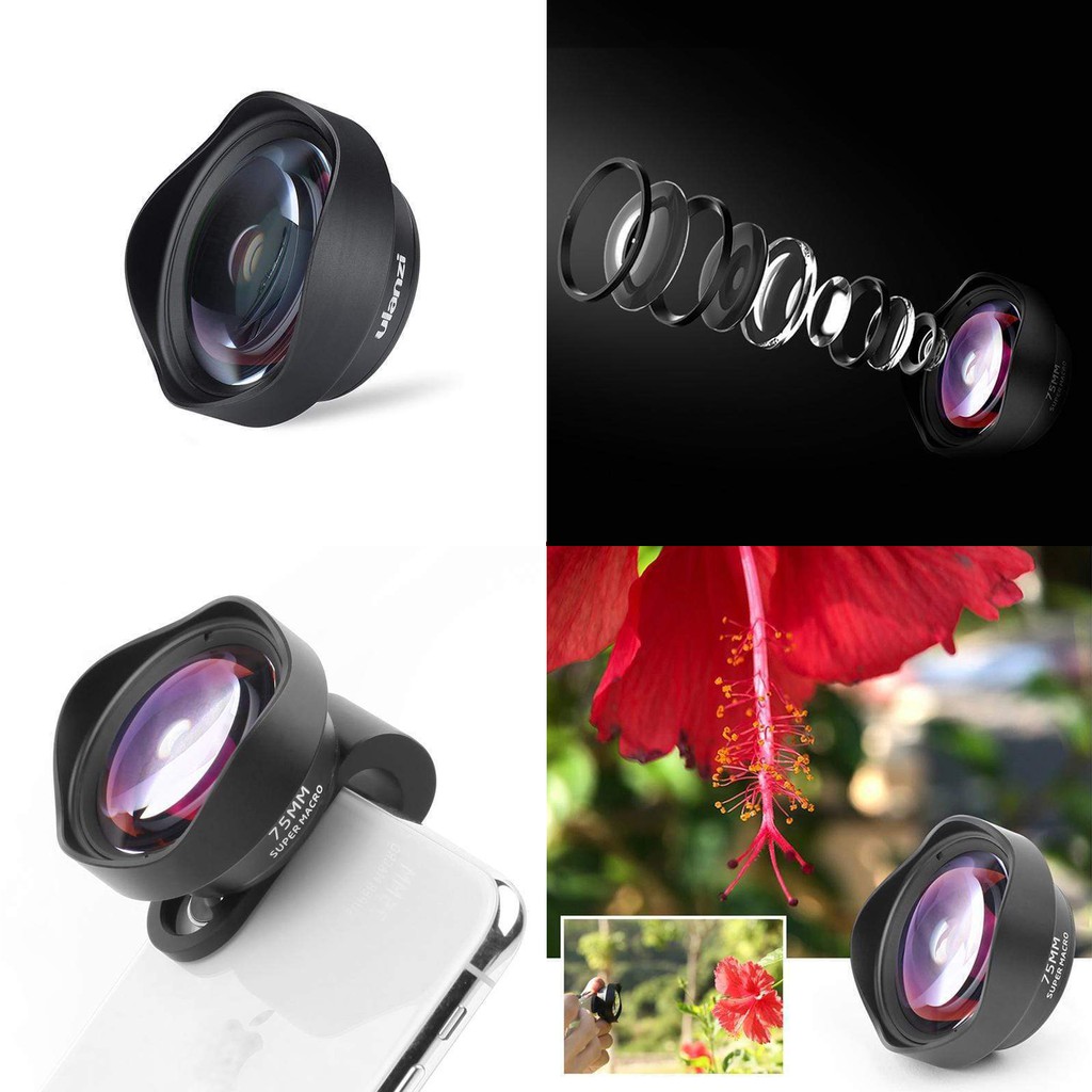 Ống kính Ulanzi super macro 75mm,lens macro 4K,siêu cận cảnh, phù hợp nail, mi, săm môi, mày