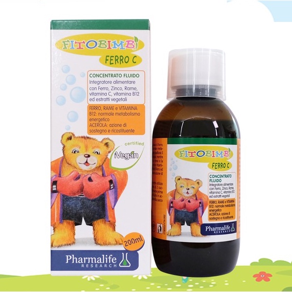 Siro Uống FitoBimbi Ferro C Hỗ Trợ Bổ Sung Sắt Và Kẽm Cho Bé Chai 200ml