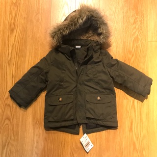 Áo parka mũ lông H&M size 12-18m