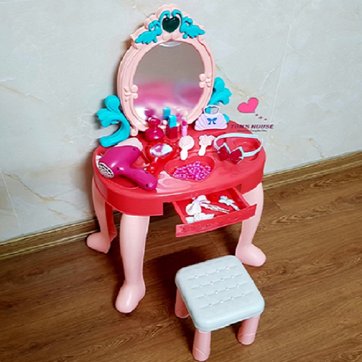 Đồ Chơi Bàn Trang Điểm Phát Nhạc Kèm Ghế Ngồi Cỡ Lớn Cho Bé