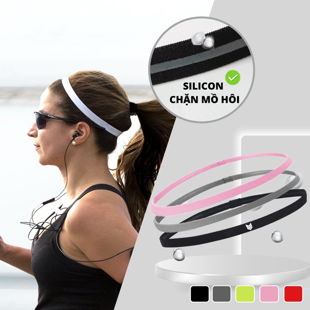 Băng đô thể thao chống trượt chặn mồ hôi, co giãn headband tập Gym, bóng rổ, bóng đá, chạy bộ, bóng chuyền 13mm-Redikick