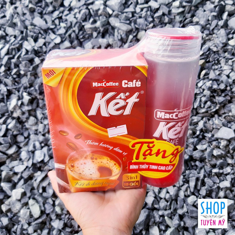 [TẶNG bình thủy tinh] Cà phê sữa MacCoffee Cafe Kết - hộp 15 gói 300g