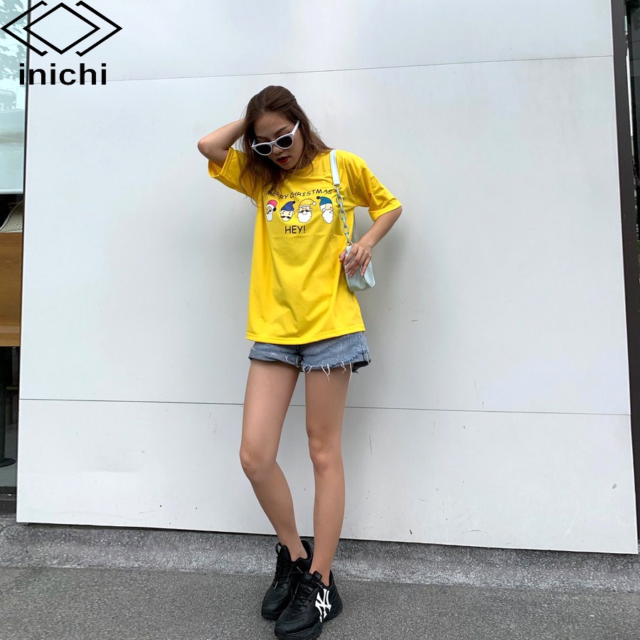 Áo thun tay lỡ INICHI A594 form rộng oversize nam nữ áo phông unisex
