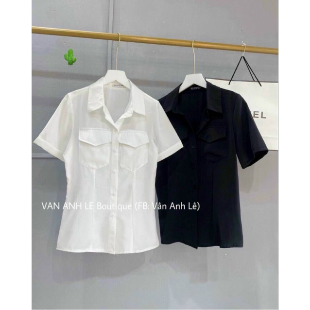 SƠ MI 2 TÚI CỔ ĐỨNG, SƠ MI HỘP, ảnh thật cuối #pcut0383530