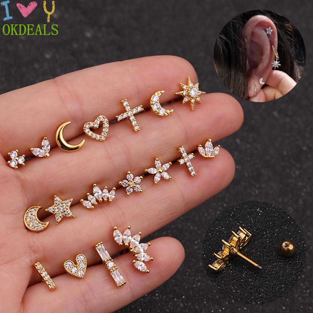 Khuyên xỏ cơ thể hình trăng/ sao/ trái tim/ vương miện/ thánh giá cá tính thời trang cho nữ