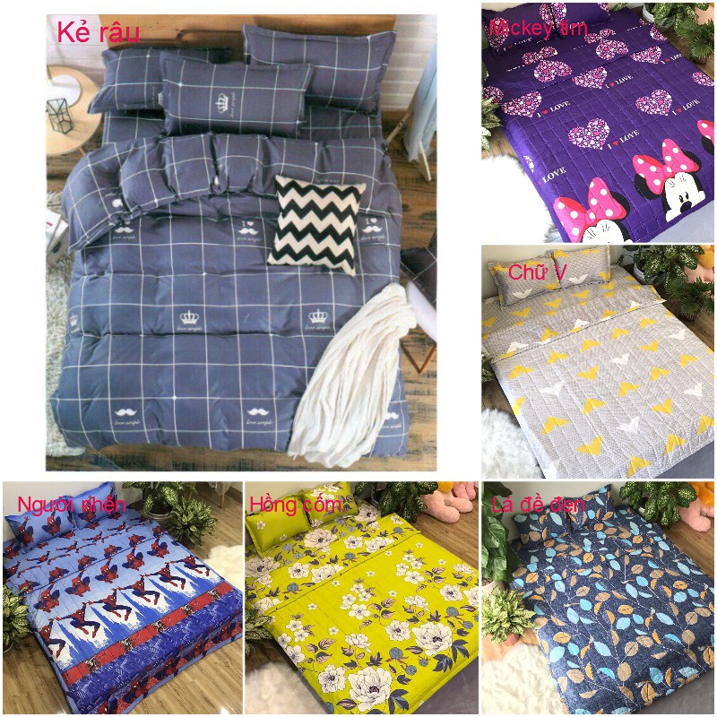 Bộ vỏ chăn ga gối poly cotton trong nước (tất cả các mẫu) - drap trải giường