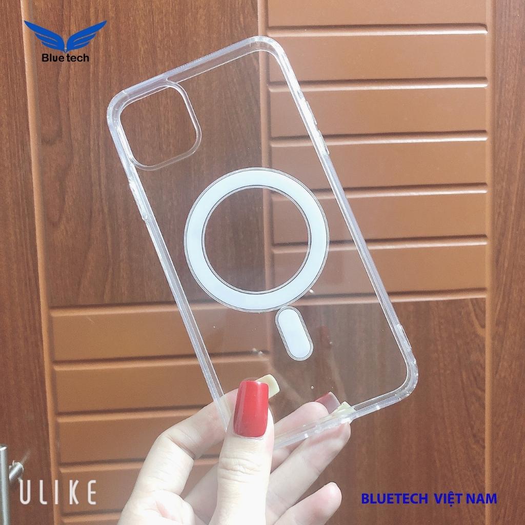 Ốp điện thoại trong suốt hỗ trợ sạc không dây từ tính cho iPhone X-13 ProMax - Bluetech