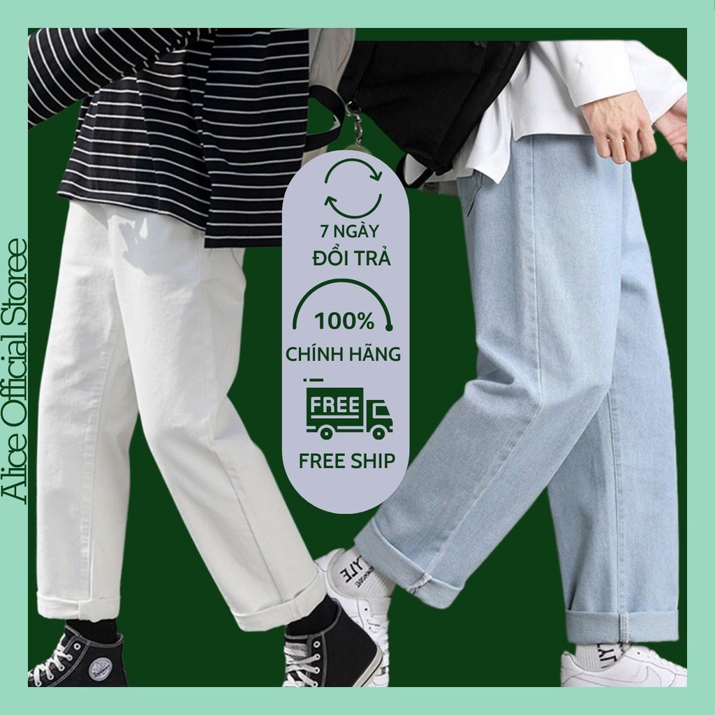 Quần jean nam baggy ống rộng dáng suông quần bò nam unisex style hàn quốc 2022