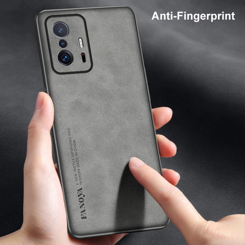 Ốp Điện Thoại Da Cừu Phối Silicon Mềm Chống Sốc Sang Trọng Cho Xiaomi 11T 11T Pro