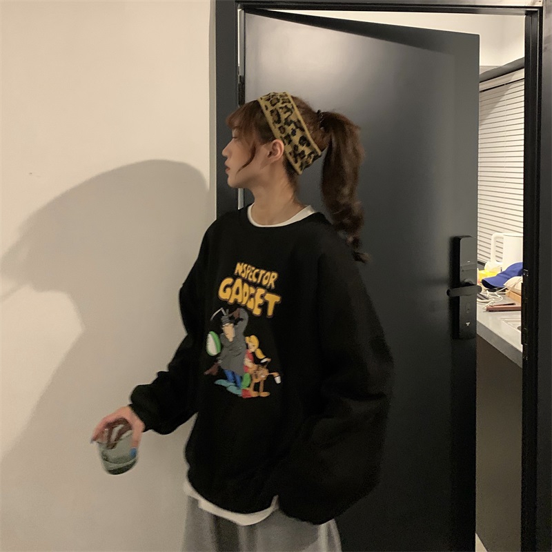 Áo sweater cổ tròn Hàn Quốc kiểu dáng đơn giản cho nam và nữ