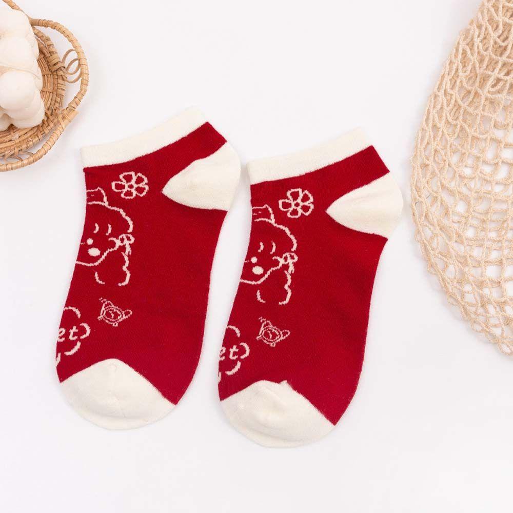 Vớ Cotton Cổ Thấp Chống Trượt In Họa Tiết Hoạt Hình Phong Cách Hip Hop Đáng Yêu VANES1