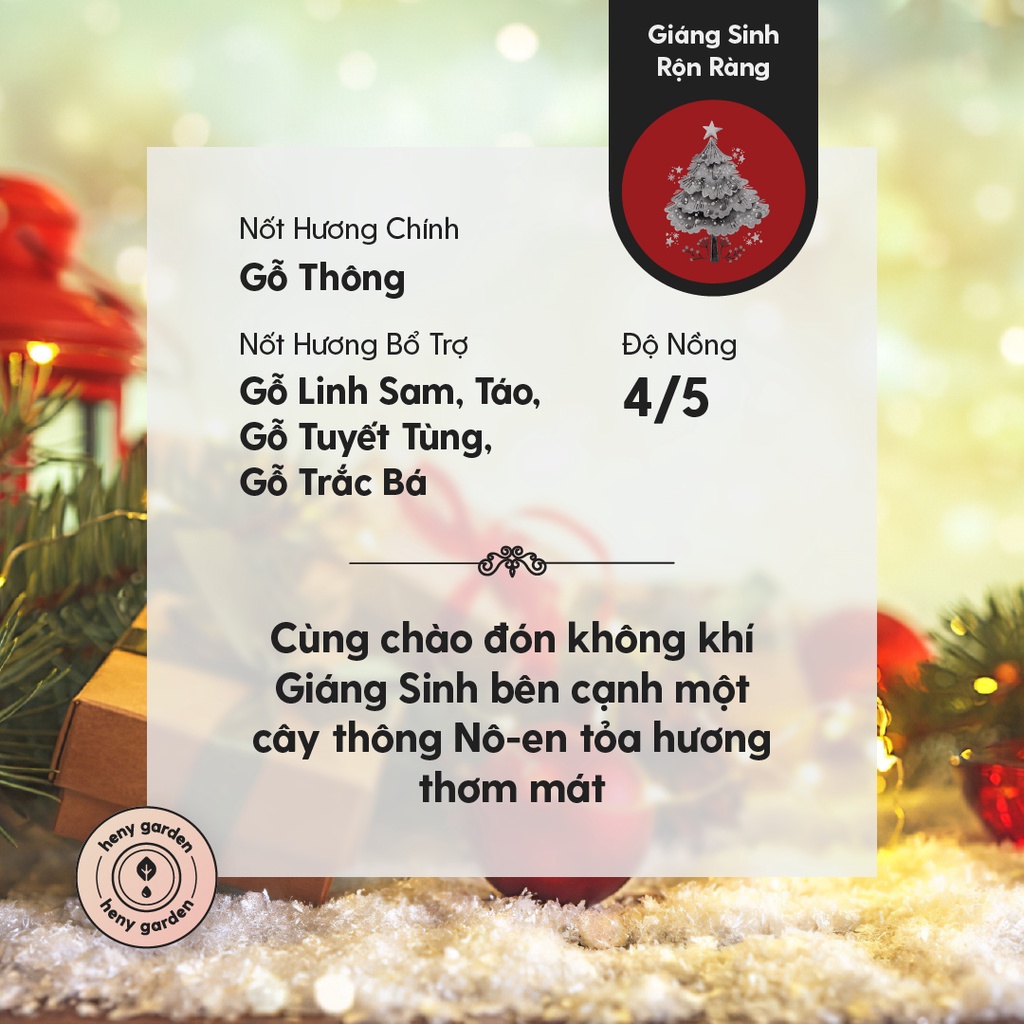 Tinh Dầu Phối Hương Christmas Spirit (Gỗ Lạnh) Làm Nến Thơm, Xông Thơm Phòng HENY GARDEN