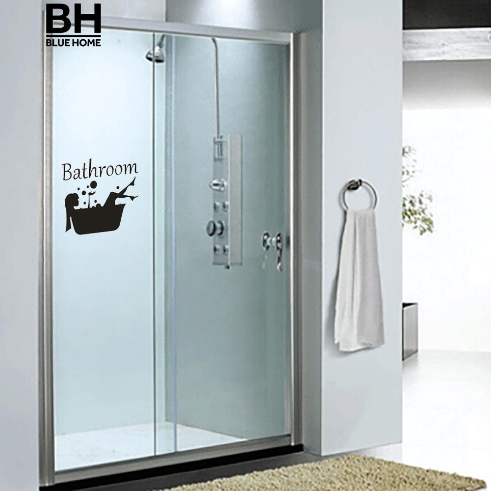 Decal trang trí tường - Cô Gái Đen Bathroom