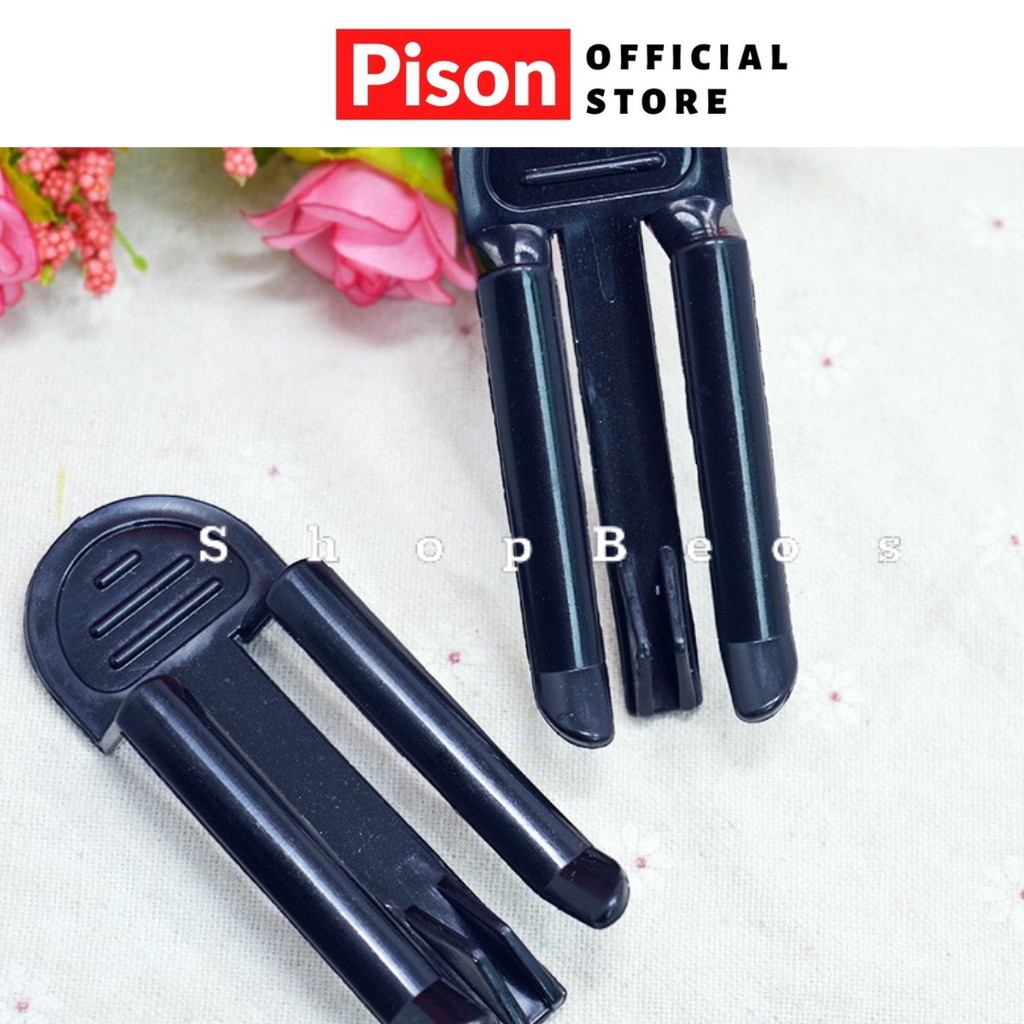 Set 02 kẹp nhựa đen giữ miệng túi rác Pison nhỏ gọn - SP0768 - 1 bộ