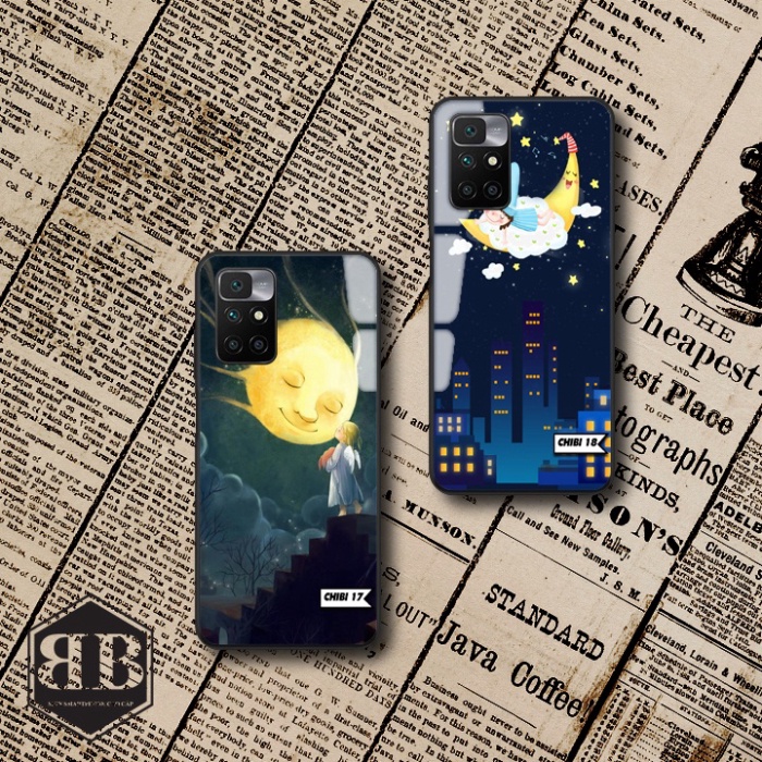 ỐP lưng kính cường lực Xiaomi Redmi 10 hình chibi