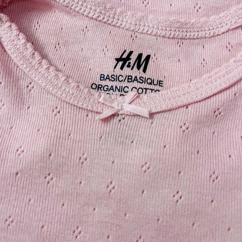 Áo body chip dài tay H&amp;M [ chính hãng ] cho bé gái, chất liệu 100 cotton organic, mềm mại an toàn cho da bé