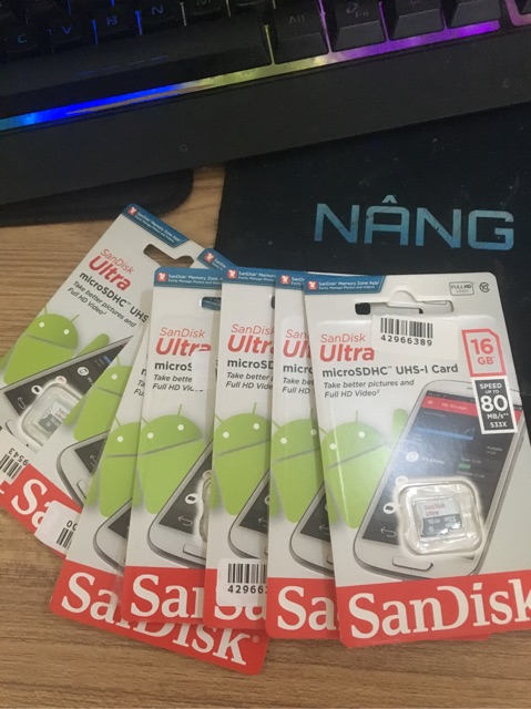 Thẻ nhớ SanDisk Micro SDHC 16GB Ultra UHS-I 80MB/S