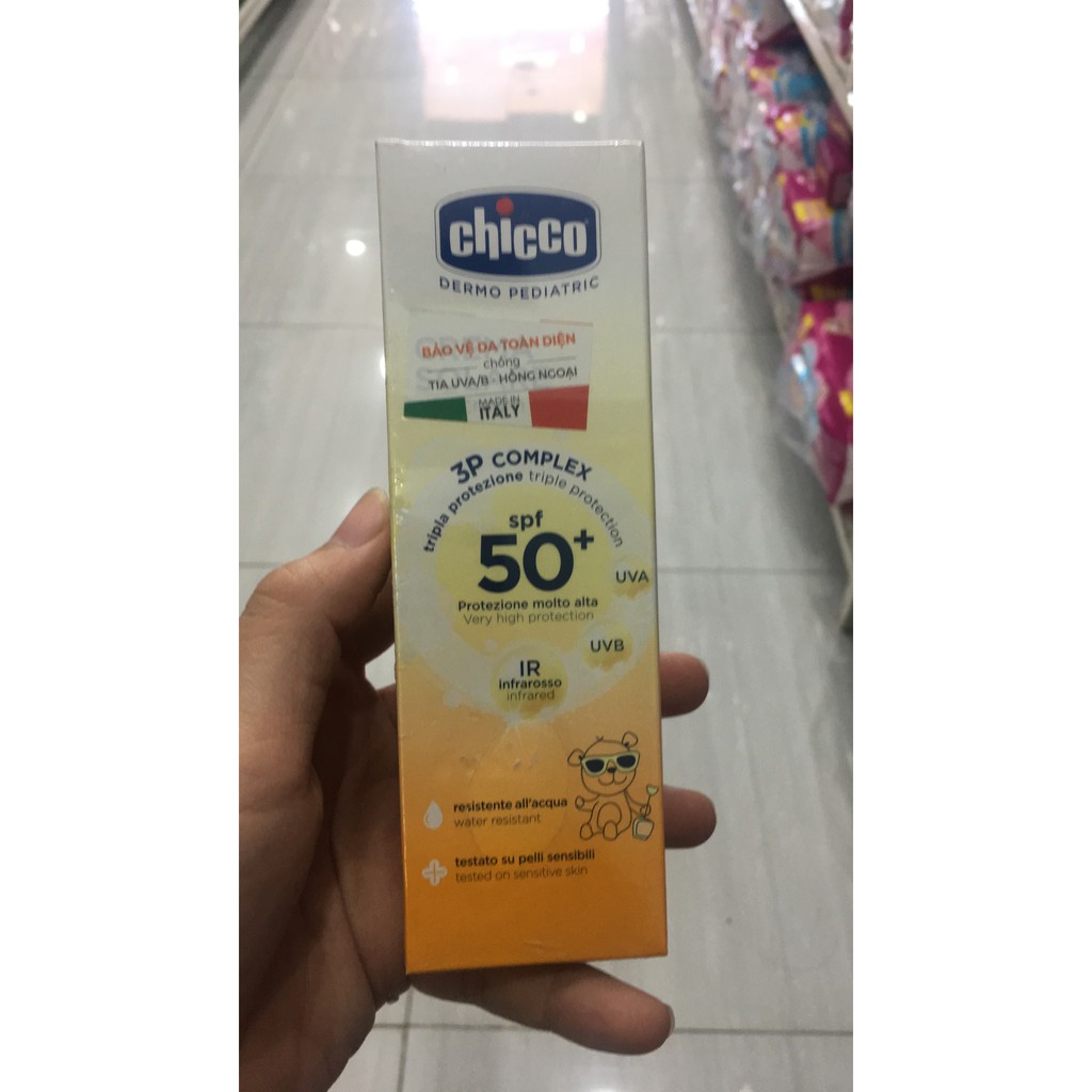 Kem chống nắng dưỡng da 3 tác động SPF 50+ Chicco Ý