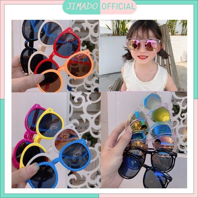 Kính mắt hình tròn tráng gương gọng nhựa chống tia uv cho bé JIMADO