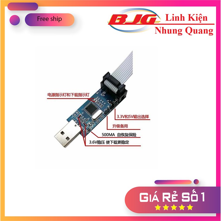 Usb Isp - Mạch Nạp Code cho 8051, AVR,không vỏ