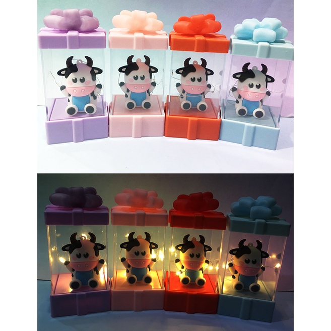 đèn ngủ hộp quà bò sữa DHQ19 dễ thương cute hoạt hình