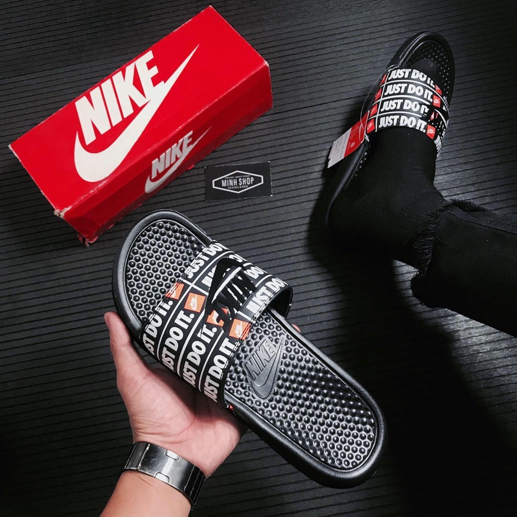 Dép Nikkeeee_Benassi JDI Black/White/Orange - 5538