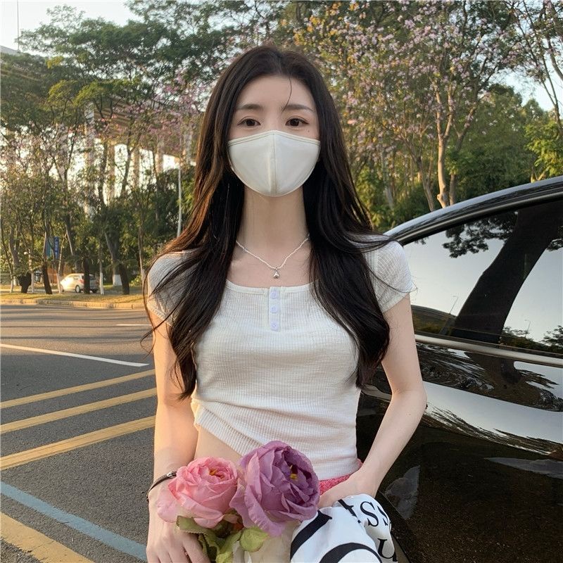 COZOK Áo Thun Tay Ngắn Dáng Ôm Thời Trang Cho Nữ