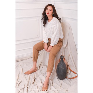 Quần Baggy Linen Nâu
