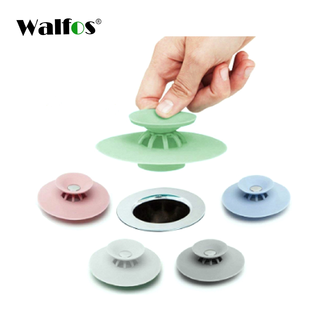 Miếng Chặn Cống WALFOS Dạng Nút Bấm Lọc Rác Tiện Dụng