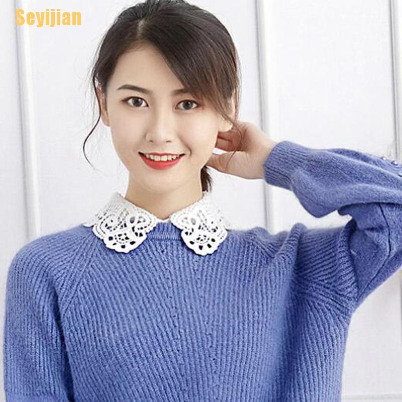 [SEY] Áo Sơ Mi Giả Cổ Búp Bê Có Thể Tháo Rời Phong Cách Vintage Mùa Đông Cho Nữ
