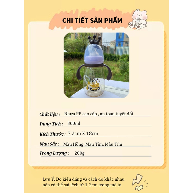 Bình Sữa Cho Bé Sơ Sinh Có Tay Cầm Chống Sặc Bình Sữa Silicon Tặng Đầu Ti Và Đầu Hút Thay Đổi Theo Lứa Tuổi BN15
