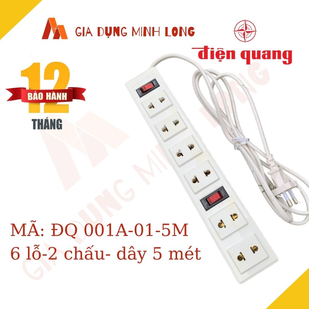 Ổ cắm đa năng, ổ điện Điện Quang ĐQ 002A-02 (3 lỗ)