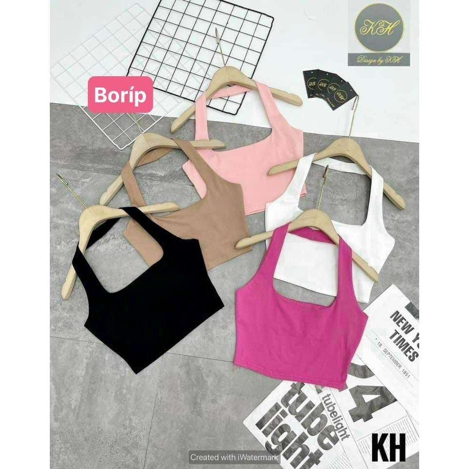 Áo yếm kiểu trơn croptop ôm dáng đủ màu chất đẹp