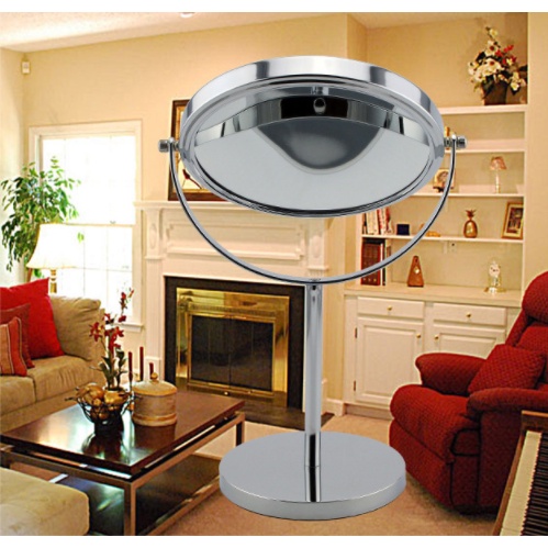 Gương để bàn, gương trang điểm 2 mặt xoay 360 độ phóng đại inox loại đẹp
