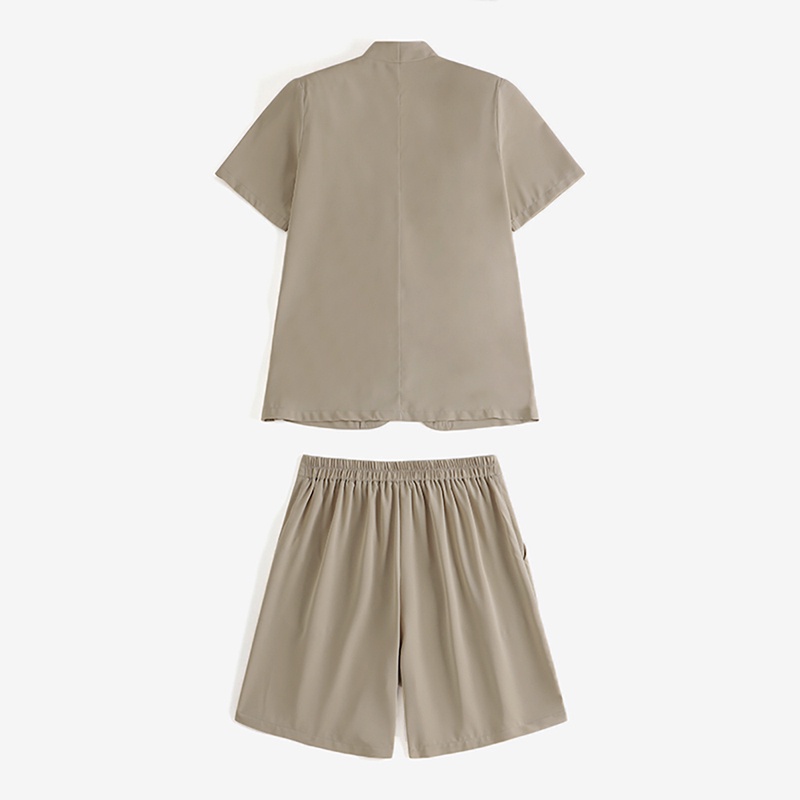 Zanzea Set Áo Thun Ngắn Tay Cổ Tròn + Quần Short Lưng Cao Thời Trang Nữ