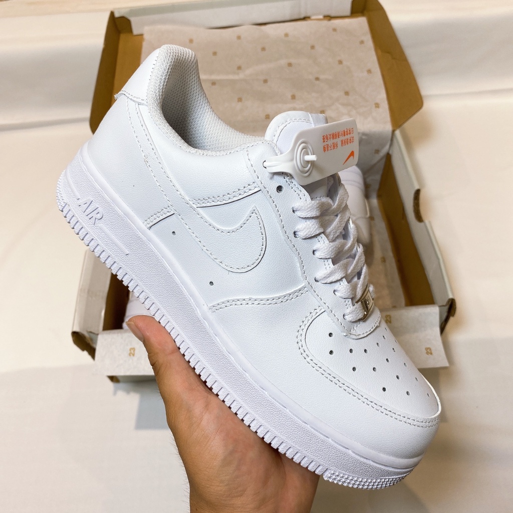 Giày AF1 Trắng Cổ Thấp, Giày Sneaker Nam Nữ Thời Trang Đi Học Đi Chơi Đẹp Hot Trend, Full Box Bảo Vệ