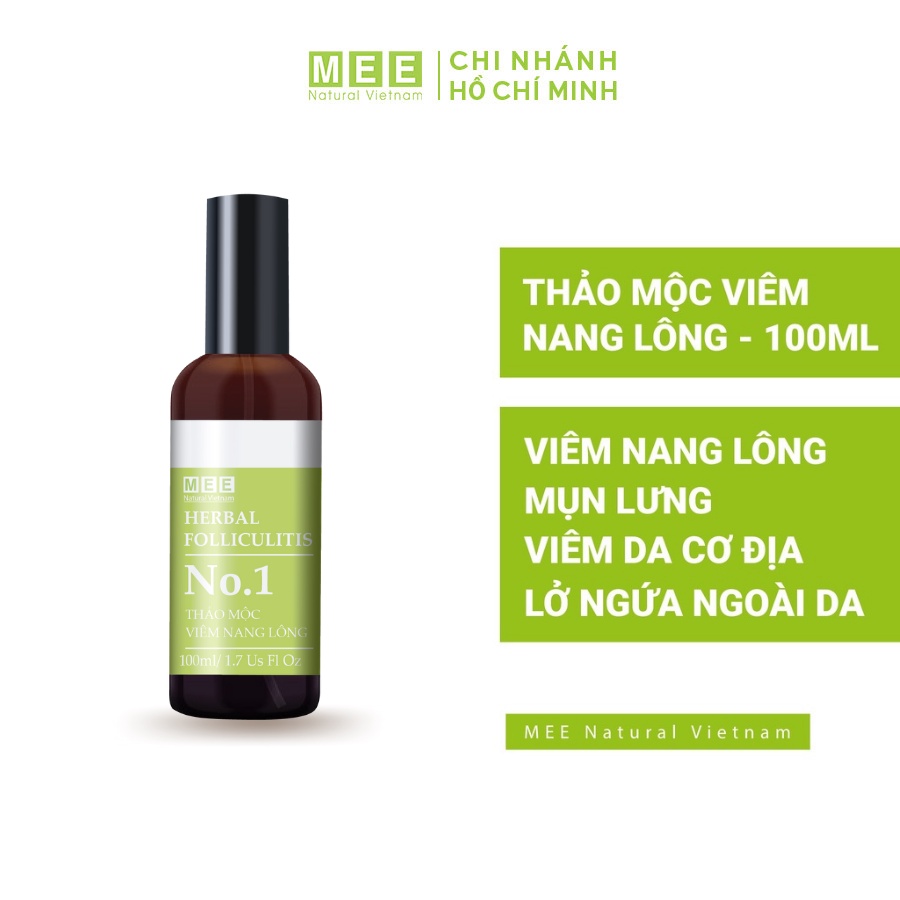 Liệu trình chăm da mụn, viêm nang lông MEE NATURAL - Sữa tắm viêm nang lông 500ml + 2 xịt thảo mộc viêm nang lông 100ml