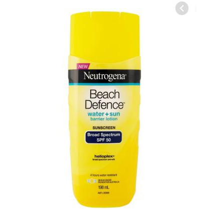 Kem chống nắng đi biển Neutrogena Beach Defence Sunscreen Water + Sun Barrier Lotion Spf 50 198ml