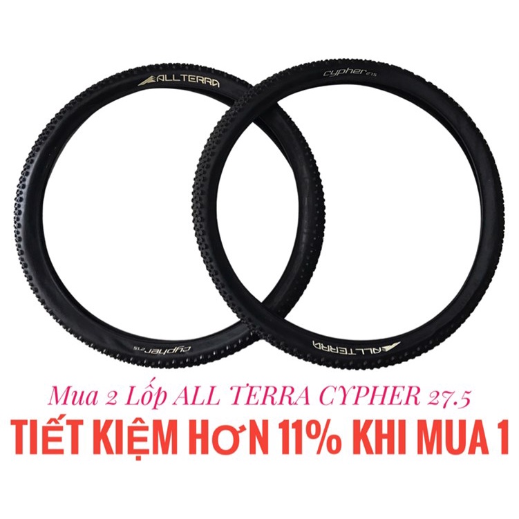 Bộ 2 Lốp xe đạp thể thao địa hình ALL TERRA Cypher 27.5 27.5X2.10  , sản xuất tại Đài Loan