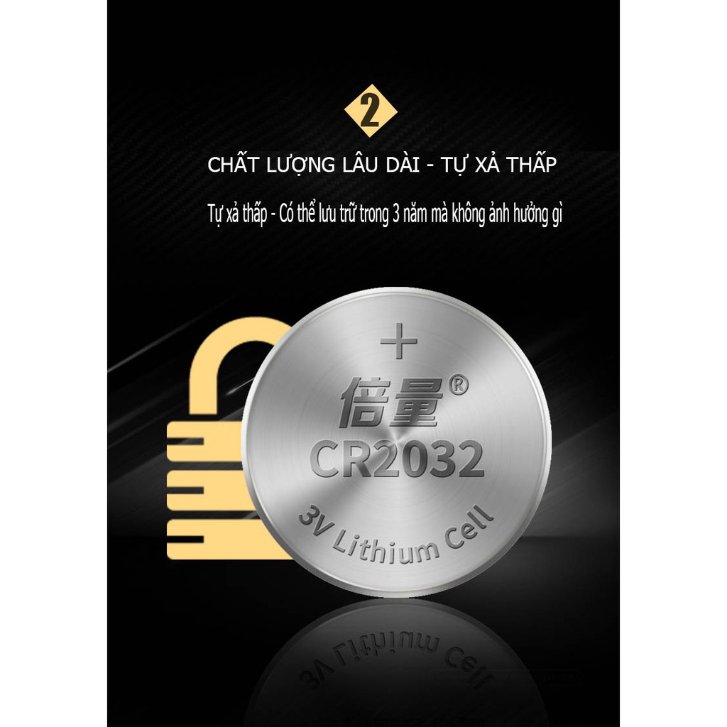 Pin CR2032 - Vỉ 05 viên pin 3V CR2032 - Pin dành cho chìa khóa ô tô cao cấp - Doublepow