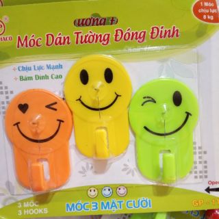 Combo 3 Móc Dán Tường Đóng Đinh Mặt Cười