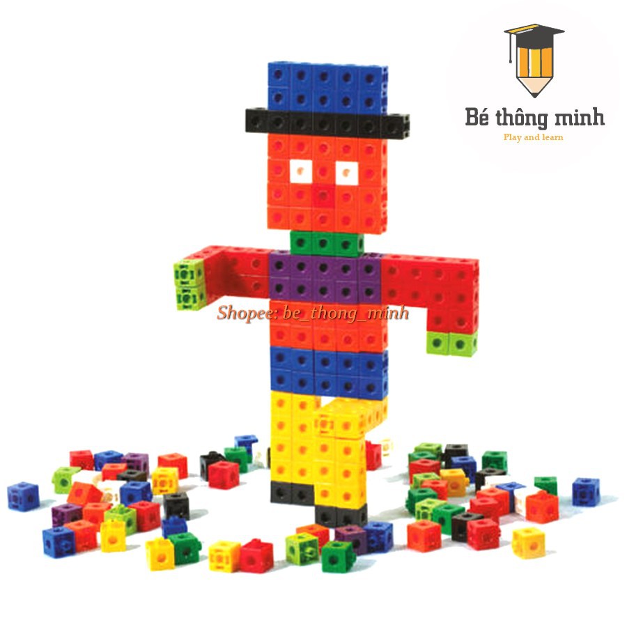 CUBE BLOCK - Khối lập phương cho bé học toán và xếp hình sáng tạo Math Link Cubes